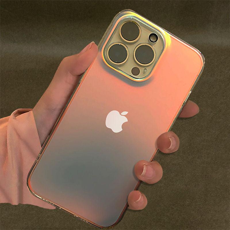 Luxury Colorful Phone Case for iPhone 14 13 Pro Max 12 11 XS X XR 7 Plus 12 13 Mini Shockproof Clear Protective Case Shock-Absorbing Bright Cover Shiny Finish Back Cover