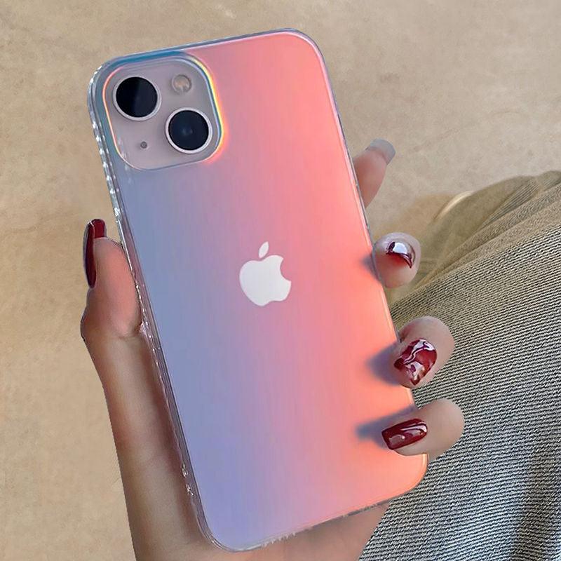 Luxury Colorful Phone Case for iPhone 14 13 Pro Max 12 11 XS X XR 7 Plus 12 13 Mini Shockproof Clear Protective Case Shock-Absorbing Bright Cover Shiny Finish Back Cover