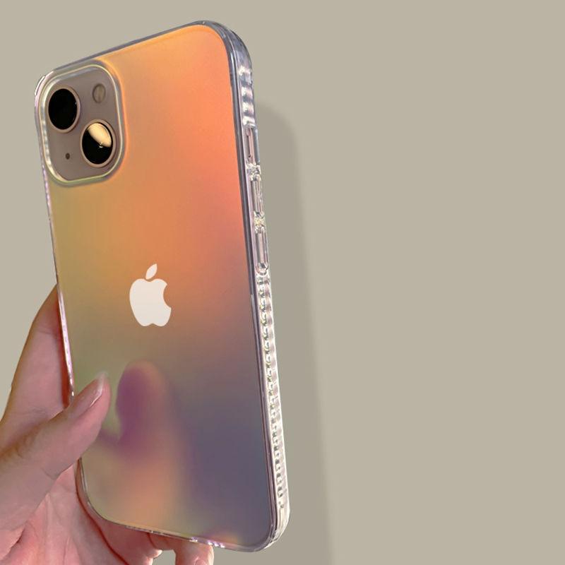 Luxury Colorful Phone Case for iPhone 14 13 Pro Max 12 11 XS X XR 7 Plus 12 13 Mini Shockproof Clear Protective Case Shock-Absorbing Bright Cover Shiny Finish Back Cover