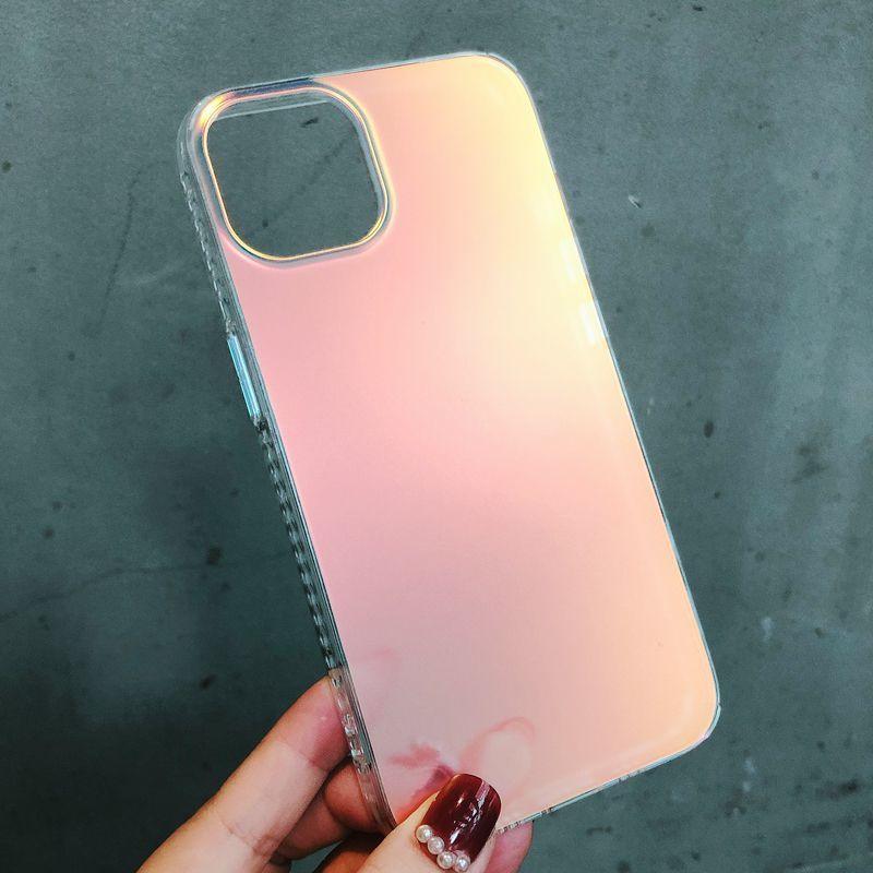 Luxury Colorful Phone Case for iPhone 14 13 Pro Max 12 11 XS X XR 7 Plus 12 13 Mini Shockproof Clear Protective Case Shock-Absorbing Bright Cover Shiny Finish Back Cover