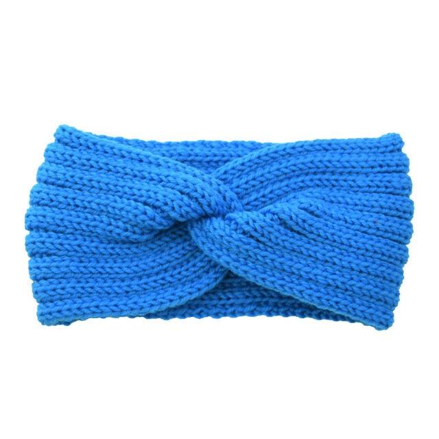Luxury Fashion Winter Soft Solid Color Elastic Elegant Wide Knitting Cross Lightweight Headband Yoga Turban Bandage Bandanas Hair Bands For Women