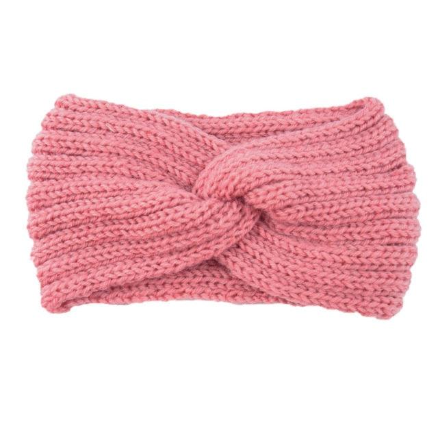 Luxury Fashion Winter Soft Solid Color Elastic Elegant Wide Knitting Cross Lightweight Headband Yoga Turban Bandage Bandanas Hair Bands For Women