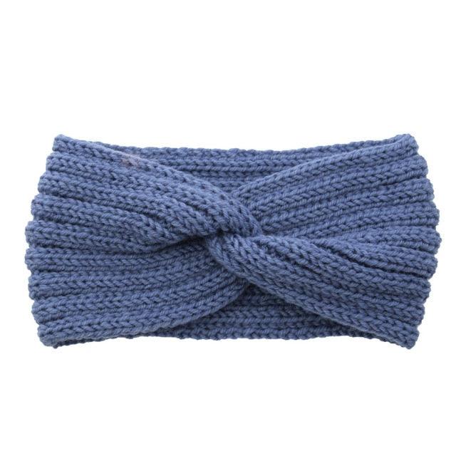 Luxury Fashion Winter Soft Solid Color Elastic Elegant Wide Knitting Cross Lightweight Headband Yoga Turban Bandage Bandanas Hair Bands For Women
