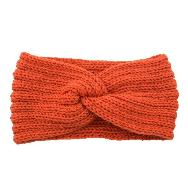 Luxury Fashion Winter Soft Solid Color Elastic Elegant Wide Knitting Cross Lightweight Headband Yoga Turban Bandage Bandanas Hair Bands For Women