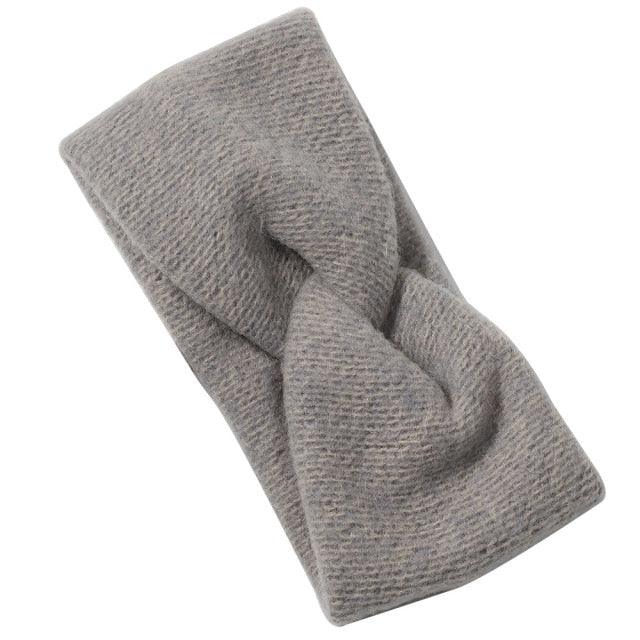 Luxury Fashion Winter Soft Solid Color Elastic Elegant Wide Knitting Cross Lightweight Headband Yoga Turban Bandage Bandanas Hair Bands For Women