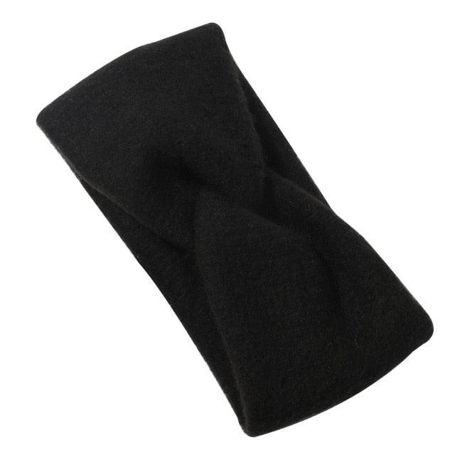 Luxury Fashion Winter Soft Solid Color Elastic Elegant Wide Knitting Cross Lightweight Headband Yoga Turban Bandage Bandanas Hair Bands For Women