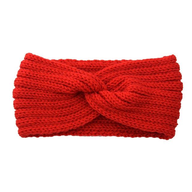 Luxury Fashion Winter Soft Solid Color Elastic Elegant Wide Knitting Cross Lightweight Headband Yoga Turban Bandage Bandanas Hair Bands For Women