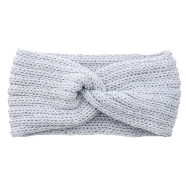 Luxury Fashion Winter Soft Solid Color Elastic Elegant Wide Knitting Cross Lightweight Headband Yoga Turban Bandage Bandanas Hair Bands For Women