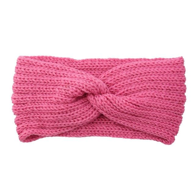 Luxury Fashion Winter Soft Solid Color Elastic Elegant Wide Knitting Cross Lightweight Headband Yoga Turban Bandage Bandanas Hair Bands For Women