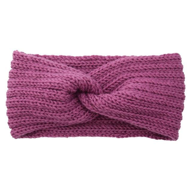 Luxury Fashion Winter Soft Solid Color Elastic Elegant Wide Knitting Cross Lightweight Headband Yoga Turban Bandage Bandanas Hair Bands For Women