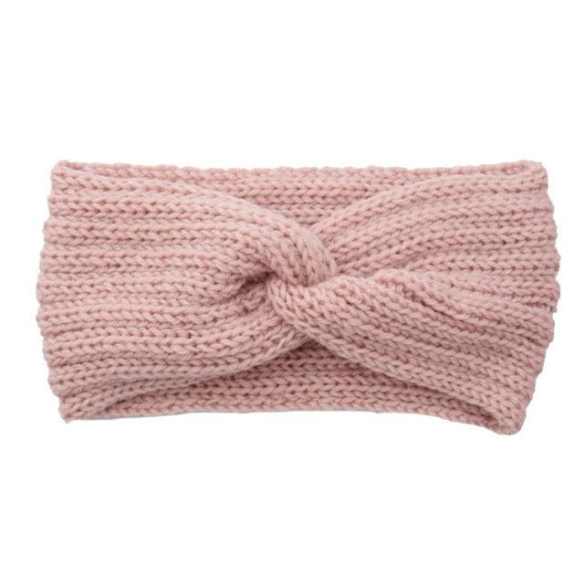 Luxury Fashion Winter Soft Solid Color Elastic Elegant Wide Knitting Cross Lightweight Headband Yoga Turban Bandage Bandanas Hair Bands For Women