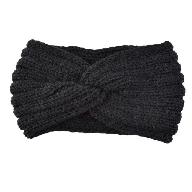 Luxury Fashion Winter Soft Solid Color Elastic Elegant Wide Knitting Cross Lightweight Headband Yoga Turban Bandage Bandanas Hair Bands For Women