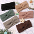 Luxury Fashion Winter Soft Solid Color Elastic Elegant Wide Knitting Cross Lightweight Headband Yoga Turban Bandage Bandanas Hair Bands For Women