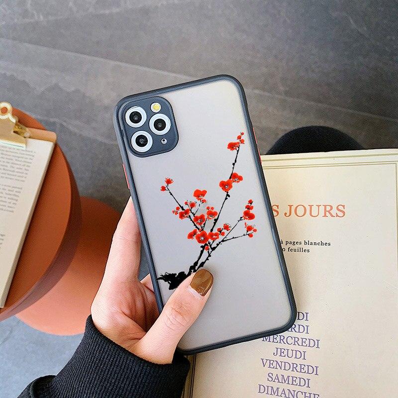 Luxury Flower Painting Phone Case For iPhone 11 Pro Max SE Matte Phone Case Cover For iPhone X Xs XR 6s 12 13 Mini pro Lilac Flower Famous Art Case for Girl Women Men Unique Soft Bumper Case Cover