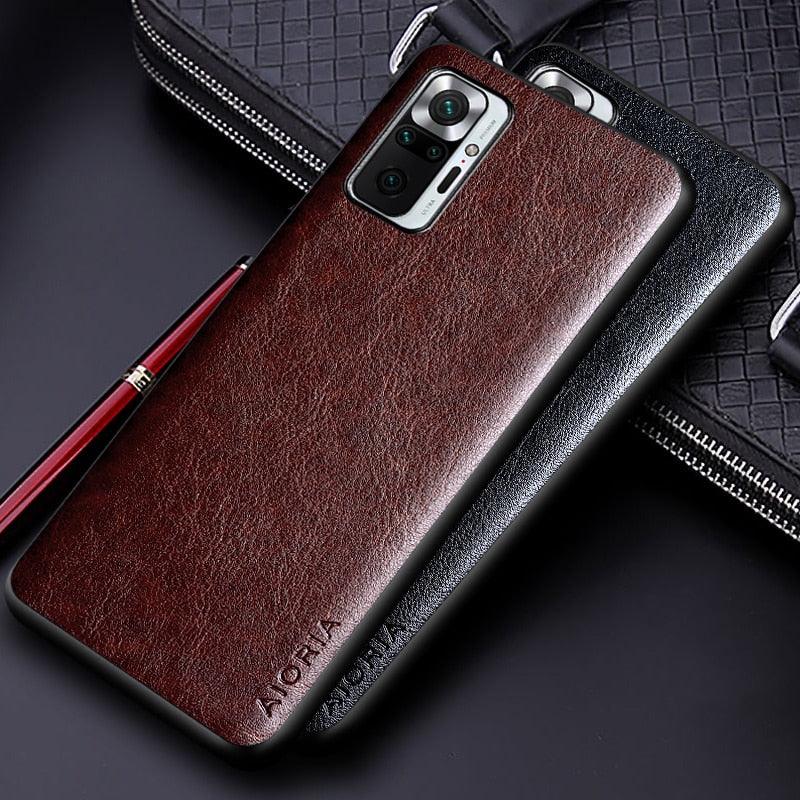 Luxury leather Case for Xiaomi Redmi Note 10 Pro Max 10S 10 Lite 5G Business Solid Color Design Cover For Redmi Note 10s Premium PU Leather Phone Cover Retro Design Full Protective case for Xiaomi