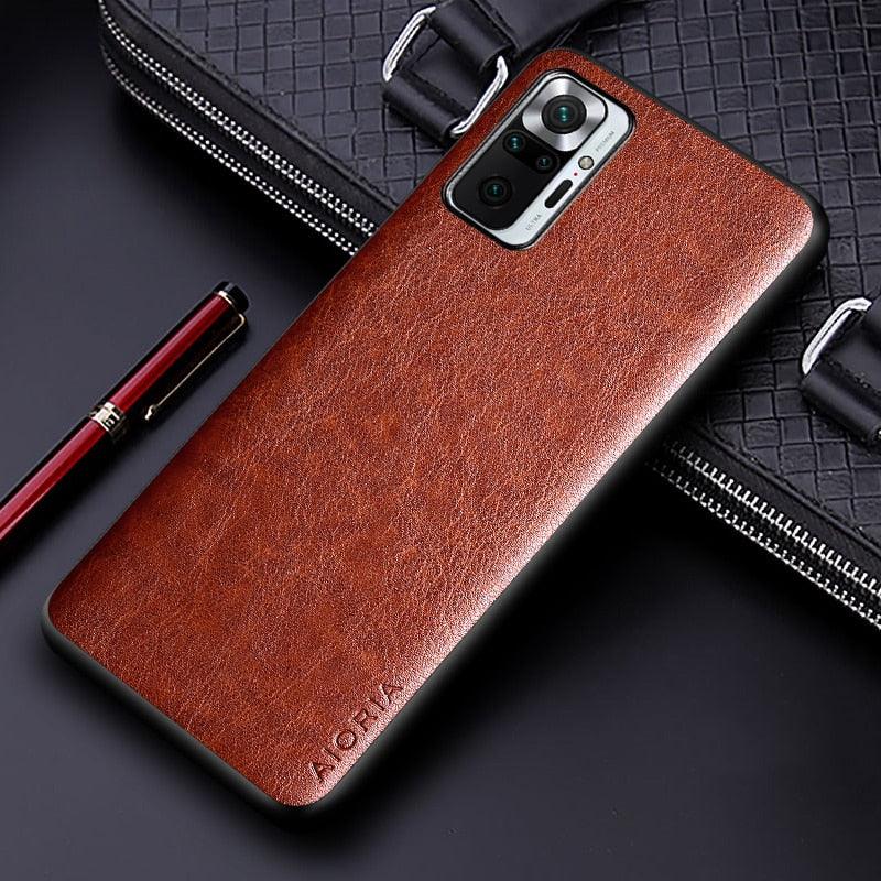 Luxury leather Case for Xiaomi Redmi Note 10 Pro Max 10S 10 Lite 5G Business Solid Color Design Cover For Redmi Note 10s Premium PU Leather Phone Cover Retro Design Full Protective case for Xiaomi
