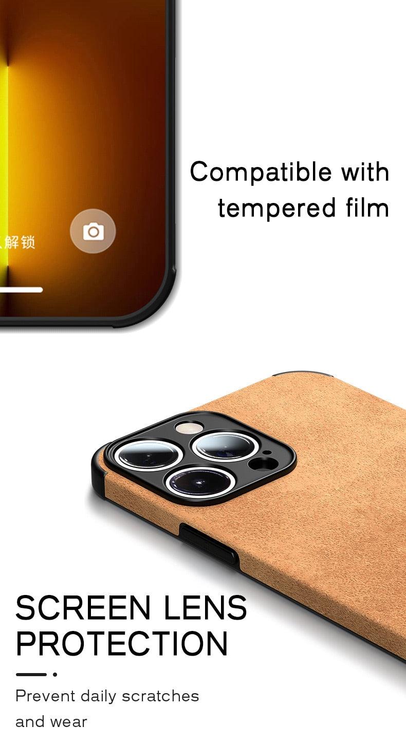 Luxury Leather Phone Case For iPhone 14 13 12 11 Pro Max Mini X XS XR 7 8 Plus SE Retro Solid Color Soft Silicone Cover PU Leather Classic Luxury Business Slim Cover Non-Slip Anti Scratch Full Protective Phone Cases