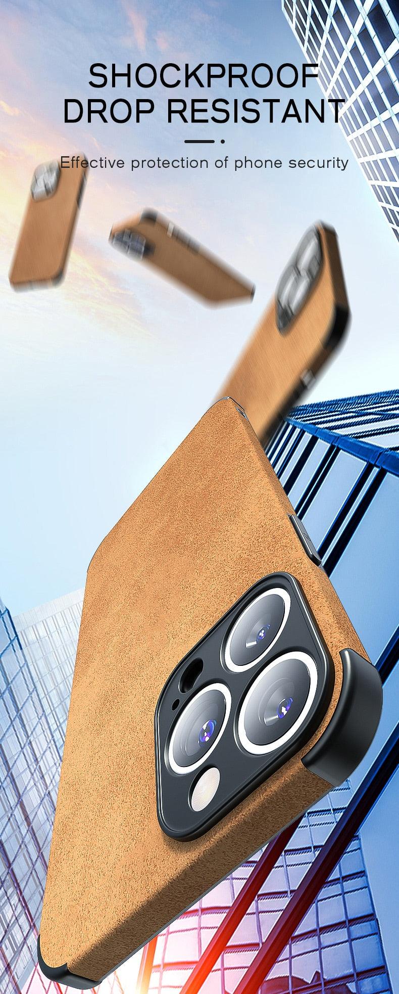 Luxury Leather Phone Case For iPhone 14 13 12 11 Pro Max Mini X XS XR 7 8 Plus SE Retro Solid Color Soft Silicone Cover PU Leather Classic Luxury Business Slim Cover Non-Slip Anti Scratch Full Protective Phone Cases