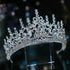 Luxury Silver Color Crystal Bridal Tiaras Crown Rhinestone Pageant Headpieces Wedding Hair Accessories Crystal Wedding Crown Princess Tiara For Halloween Party Prom Pageant Crown Cake Topper Hair Accessories