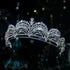 Luxury Silver Color Crystal Bridal Tiaras Crown Rhinestone Pageant Headpieces Wedding Hair Accessories Crystal Wedding Crown Princess Tiara For Halloween Party Prom Pageant Crown Cake Topper Hair Accessories
