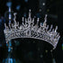 Luxury Silver Color Crystal Bridal Tiaras Crown Rhinestone Pageant Headpieces Wedding Hair Accessories Crystal Wedding Crown Princess Tiara For Halloween Party Prom Pageant Crown Cake Topper Hair Accessories
