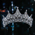 Luxury Silver Color Crystal Bridal Tiaras Crown Rhinestone Pageant Headpieces Wedding Hair Accessories Crystal Wedding Crown Princess Tiara For Halloween Party Prom Pageant Crown Cake Topper Hair Accessories