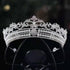 Luxury Silver Color Crystal Bridal Tiaras Crown Rhinestone Pageant Headpieces Wedding Hair Accessories Crystal Wedding Crown Princess Tiara For Halloween Party Prom Pageant Crown Cake Topper Hair Accessories