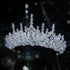 Luxury Silver Color Crystal Bridal Tiaras Crown Rhinestone Pageant Headpieces Wedding Hair Accessories Crystal Wedding Crown Princess Tiara For Halloween Party Prom Pageant Crown Cake Topper Hair Accessories