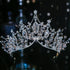 Luxury Silver Color Crystal Bridal Tiaras Crown Rhinestone Pageant Headpieces Wedding Hair Accessories Crystal Wedding Crown Princess Tiara For Halloween Party Prom Pageant Crown Cake Topper Hair Accessories