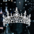 Luxury Silver Color Crystal Bridal Tiaras Crown Rhinestone Pageant Headpieces Wedding Hair Accessories Crystal Wedding Crown Princess Tiara For Halloween Party Prom Pageant Crown Cake Topper Hair Accessories