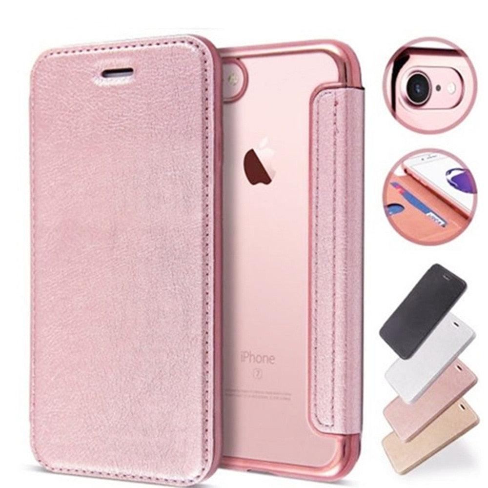 Luxury Slim Leather Wallet Flip Case For iPhone 14 Pro 13 12 Card Holder Cover Shock-Absorption Anti-Scratch Bumper Back Cover for New iPhone