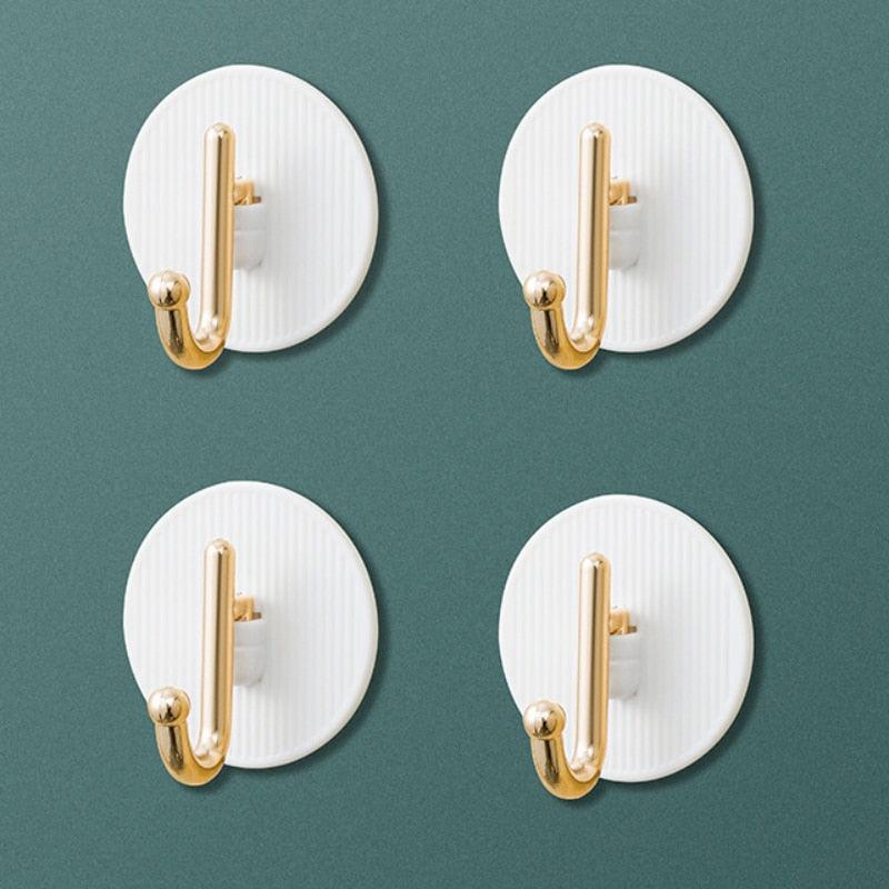Luxury Wall Hooks Without Punching Self-Adhesive Suitable for Kitchen and Bathroom key Holder Seamless Hooks Behind The Door Wall Mounted Coat Rack Plastic Hook Home Decorative Small Hooks for Hanging Hat Coats Towel Jacket