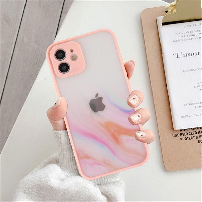 Marble Pattern Aesthetic Silicone Ultra Thin Scratch-Resistant Shockproof Mobile Phone Case For iPhone 11 Case Stylish Soft Camera Protective Cover For iPhone 12 Pro Max Mini XR XS Max X 7 8 Plus Case