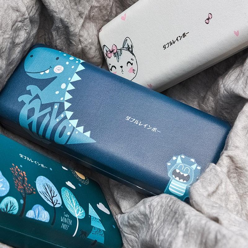 Men Cartoon Printed PU Reading Eyeglasses Cases Spectacle Sunglasses Eye Glasses Pouch Holder Eyewear Unisex Glasses Case Sunglasses Case Protective Case Accessories For Women