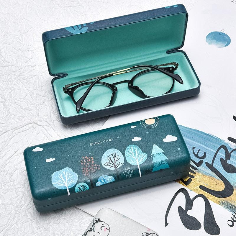 Men Cartoon Printed PU Reading Eyeglasses Cases Spectacle Sunglasses Eye Glasses Pouch Holder Eyewear Unisex Glasses Case Sunglasses Case Protective Case Accessories For Women