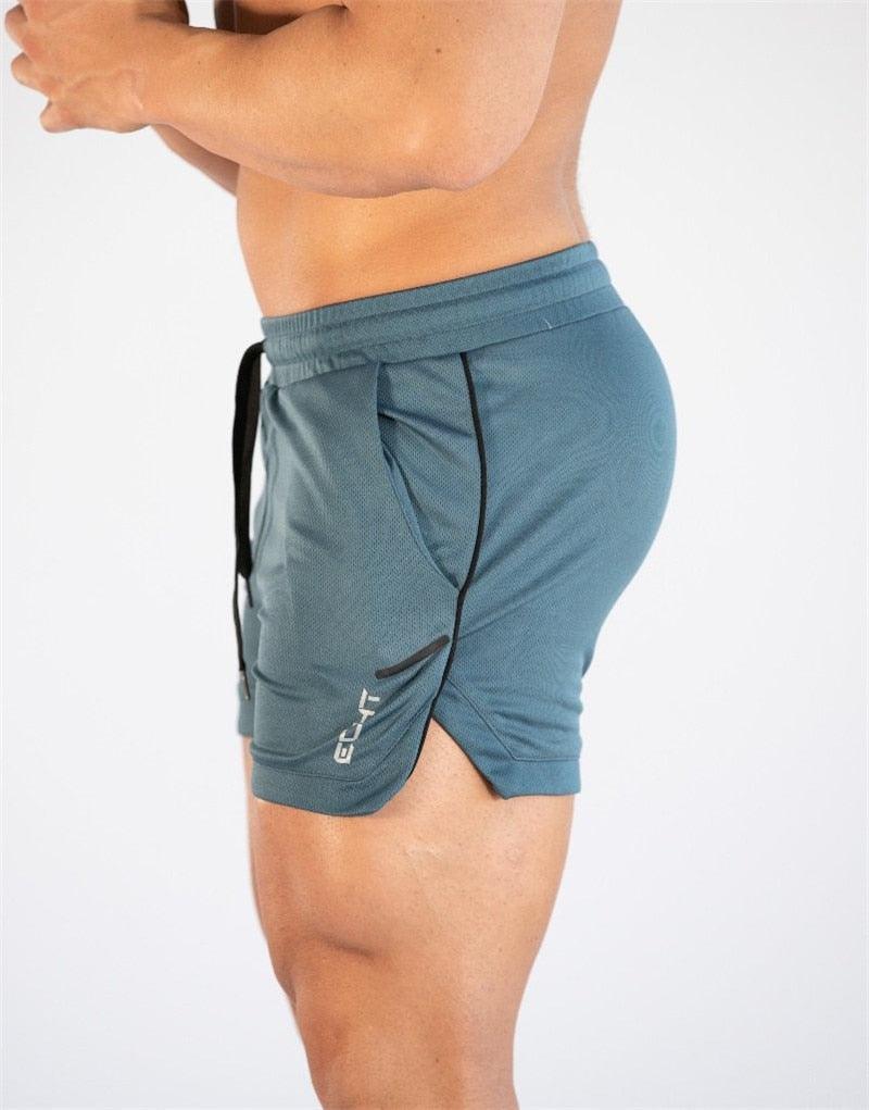 Men's Gym Training Shorts Men Sports Casual Clothing Fitness Workout Running Grid quick-drying compression Shorts Athletics Quick Dry Active Running Bodybuilding Shorts with Pockets