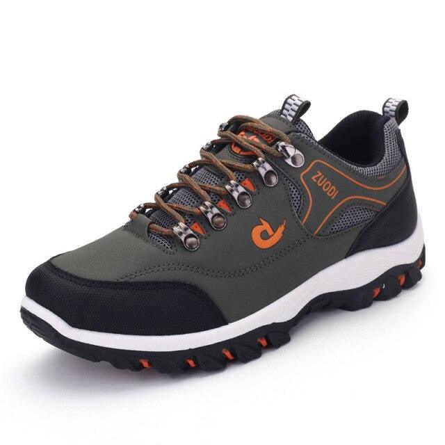 Men's Sports Hiking Shoes Low-Top Breathable Non-Slip Wear-Resistant Outdoor Leisure Sports Shoes Men Leather Non-Slip Sneakers Lightweight Low Top For Outdoor Trailing Walking Shoes