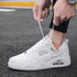 Men White Casual Leather Fashion Sneakers Breathable Sports Running Shoes Leather Running Sport Air Cushion Outdoor Training Sneakers High Quality Design