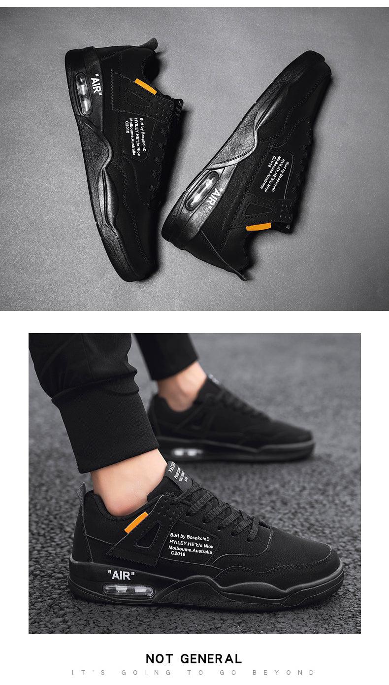 Men White Casual Leather Fashion Sneakers Breathable Sports Running Shoes Leather Running Sport Air Cushion Outdoor Training Sneakers High Quality Design