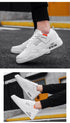 Men White Casual Leather Fashion Sneakers Breathable Sports Running Shoes Leather Running Sport Air Cushion Outdoor Training Sneakers High Quality Design