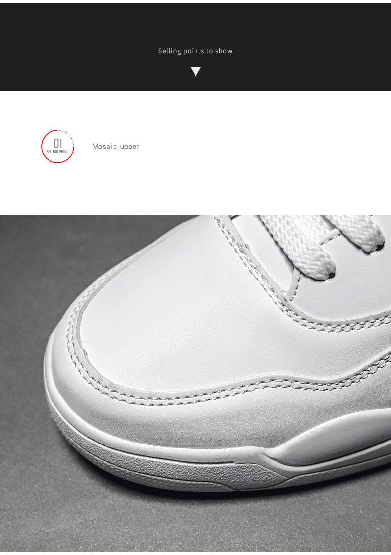 Men White Casual Leather Fashion Sneakers Breathable Sports Running Shoes Leather Running Sport Air Cushion Outdoor Training Sneakers High Quality Design