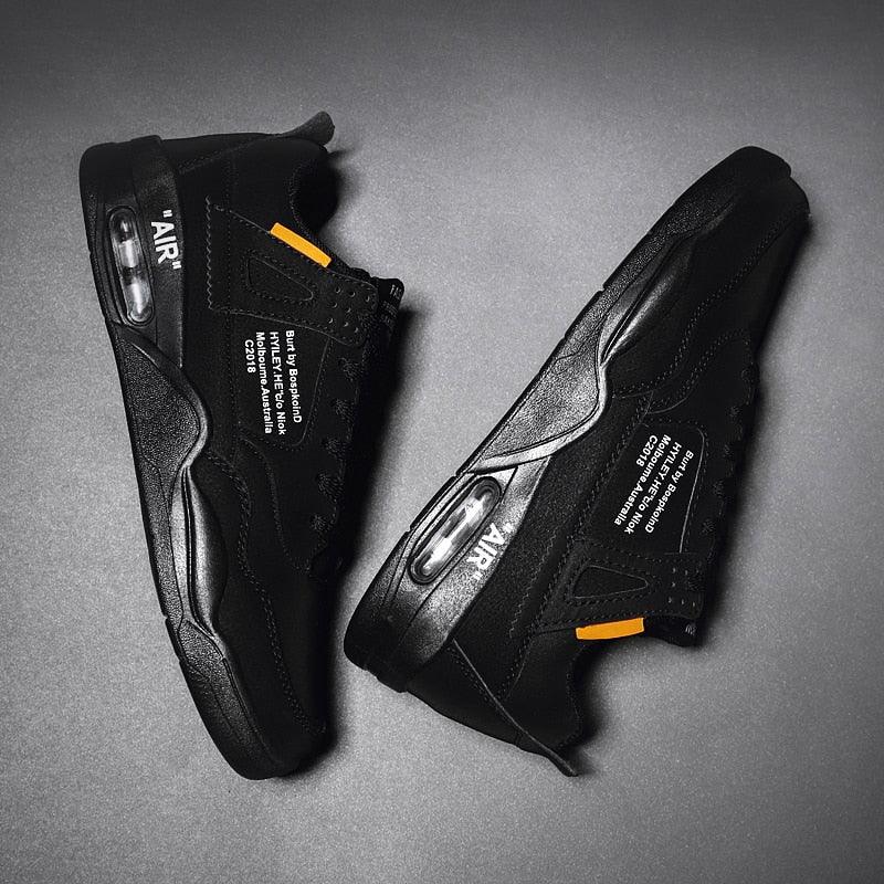 Men White Casual Leather Fashion Sneakers Breathable Sports Running Shoes Leather Running Sport Air Cushion Outdoor Training Sneakers High Quality Design