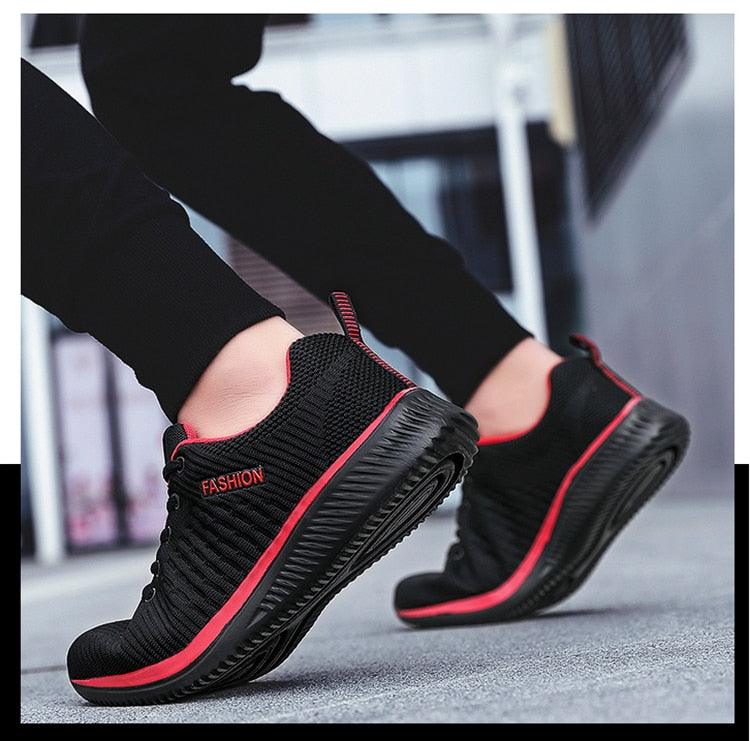 Mens Sport Running Sneakers Fashion Men Casual Shoes Breathable Shoes Walking Sneakers Men's Tennis Black Sneakers Trainers Mesh Flat Breathable Summer Walking Beach Mesh Design