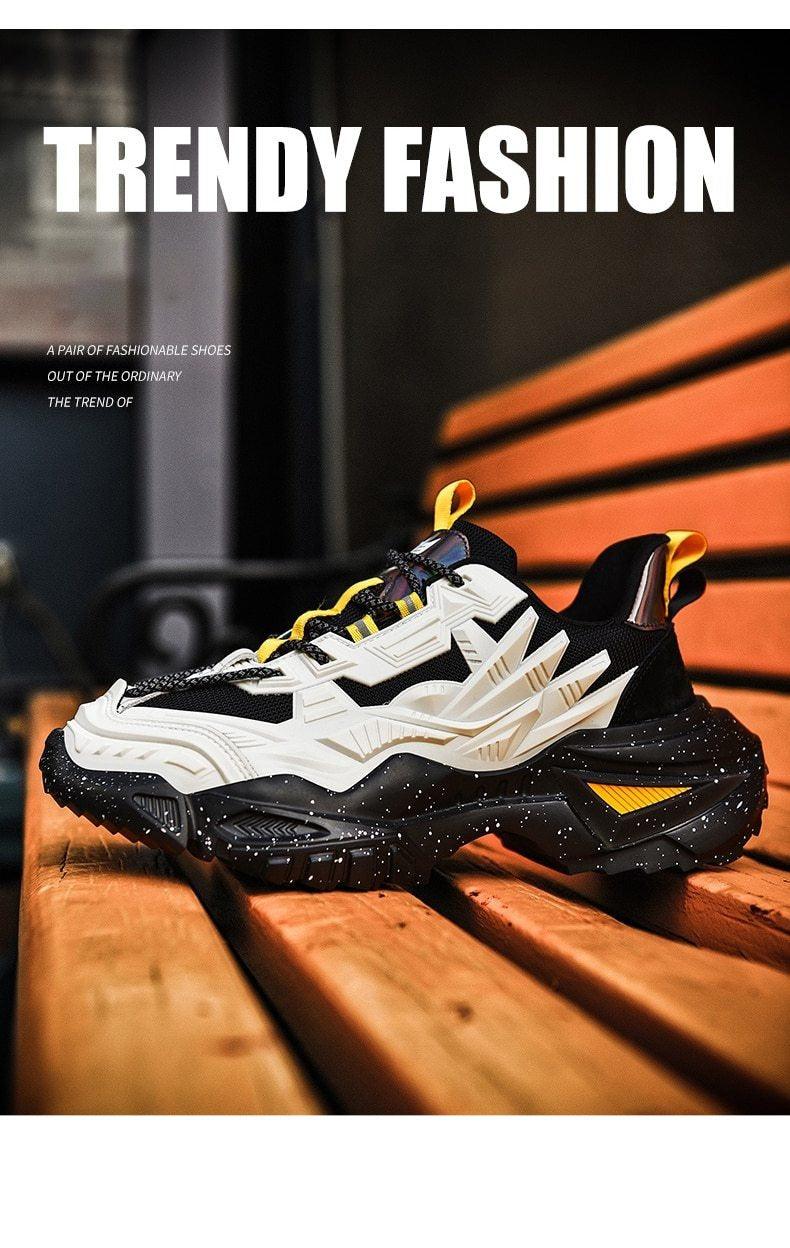 Mens Strong Casual Fashion Chunky Sneakers Height Increasing Spring Thick Sole Footwear Fashion High Quality Sneakers Slip on Walking Shoes High Top Casual Shoes For Men