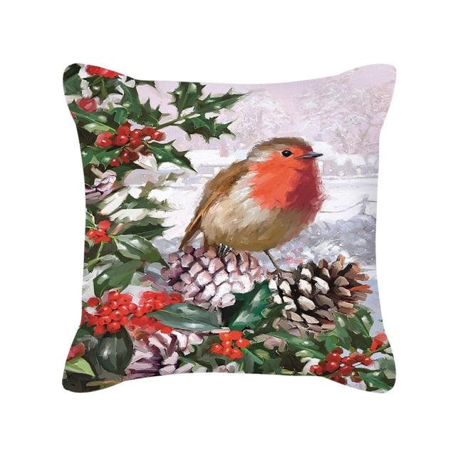 Merry Christmas Cushion Covers Snowman Christmas Santa Pillow Covers Santa Claus Pillow Covers Christmas Tree Santa Deer Printed Pillow Cover Home Decor Pillowcase For Couch 45X45CM