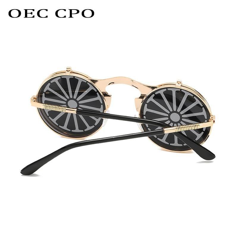 Metal Round Sunglasses For Women Fashionable Glasses For Man Popular Style Flip Design Frame Decent Vintage Style Sunglasses In High Quality Round Polarized Sunglasses for Men Women Small Retro Metal