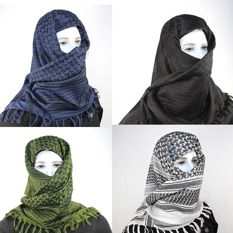 Military Arab Keffiyeh Shemagh Scarf Cotton Winter Shawl Neck Warmer Cover Head Wrap Windproof Tactical Camping Scarf Men Women Shemagh Keffiyeh Men Arab Kufiyah Keffiyeh Arabic Muslim Head Wrap Men Scarf Shawl