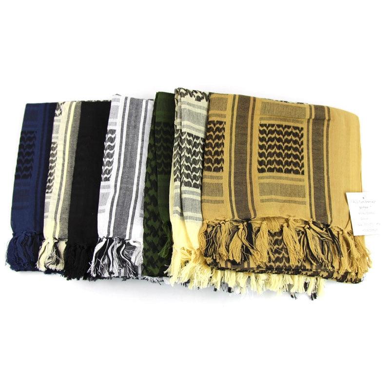 Military Arab Keffiyeh Shemagh Scarf Cotton Winter Shawl Neck Warmer Cover Head Wrap Windproof Tactical Camping Scarf Men Women Shemagh Keffiyeh Men Arab Kufiyah Keffiyeh Arabic Muslim Head Wrap Men Scarf Shawl