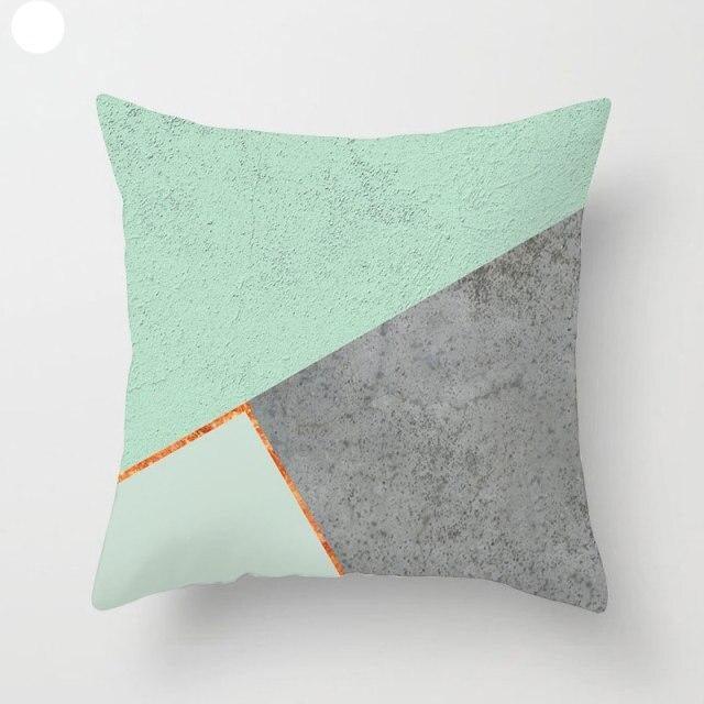 Mint Green Cushion Cover Pillowslip Home Supplies Decorative Fresh Mint Green Gray Watercolour Stripes Generic Solid Decorative Bedroom Pillow Cases Covers Pillow Case Simple Living Room