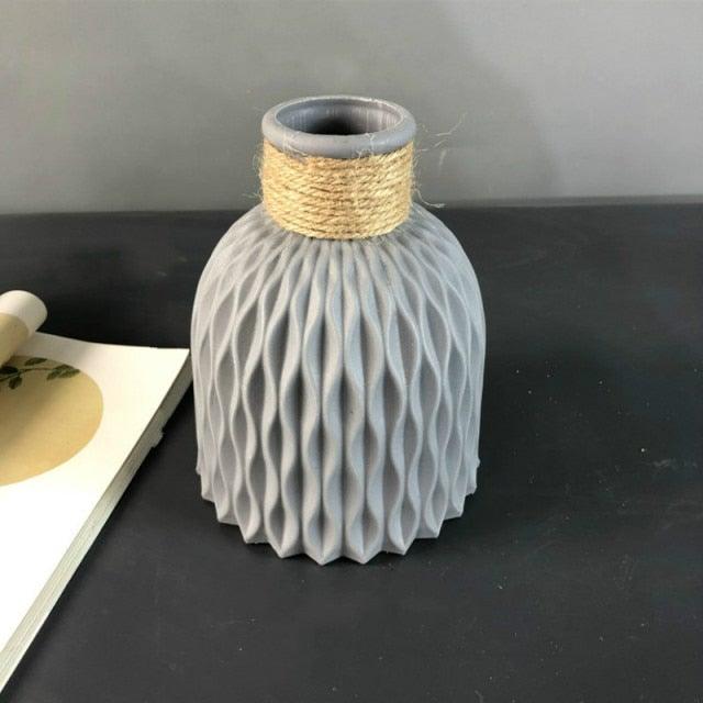 Modern Artifical Floral Plastic Vase Imitation Ceramic Flower Pot For Home Decor Living Room Centerpieces And Events Ornamnet